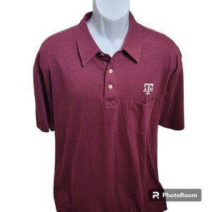 Roundtree & Yorke Polo Shirt, Men XL, Maroon and White Texas A&M Logo,  EUC